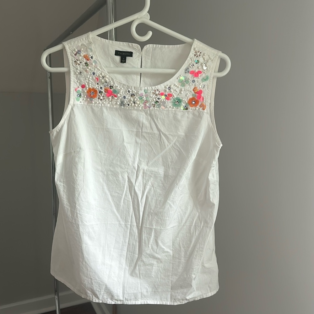 Talbots beaded top size 2
